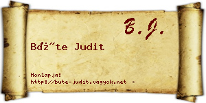 Büte Judit névjegykártya